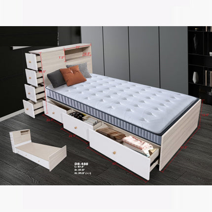 Zanam Wooden Bedframe with Drawer