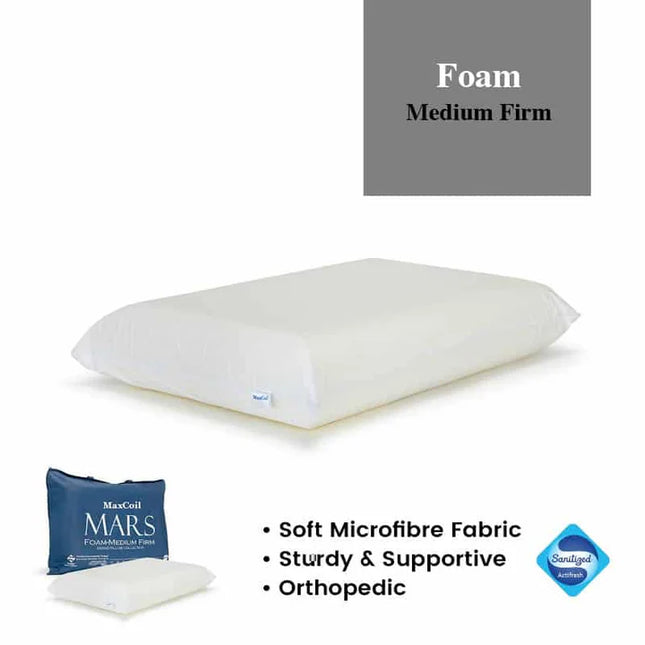Maxcoil Mars Orthopedic Foam Pillow Singapore | Medium Firm | Certipur Certified | Back & Neck Support
