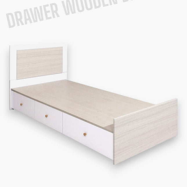 Akeni Wooden Bedframe with Drawer