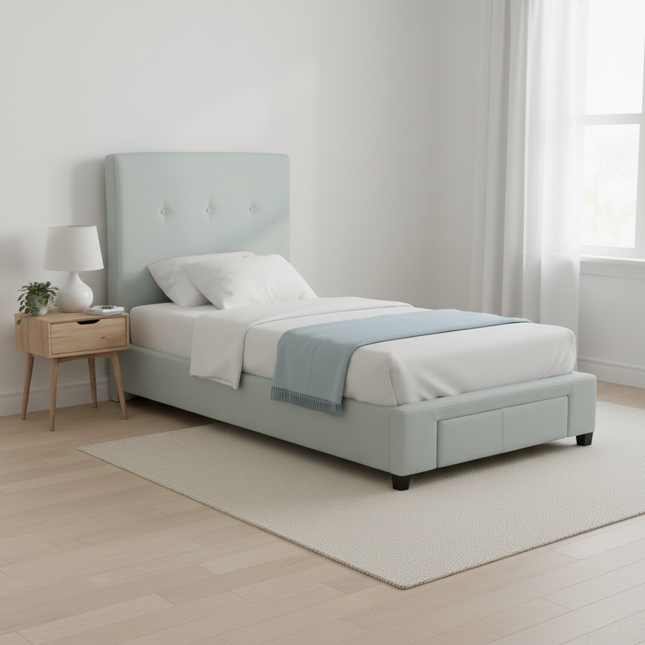 Benna Fabric Bedframe with Drawer