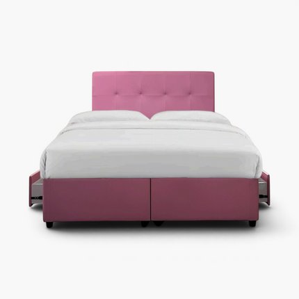 Ceharin Faux Leather Bedframe with Drawer