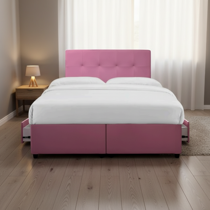 Ceharin Faux Leather Bedframe with Drawer