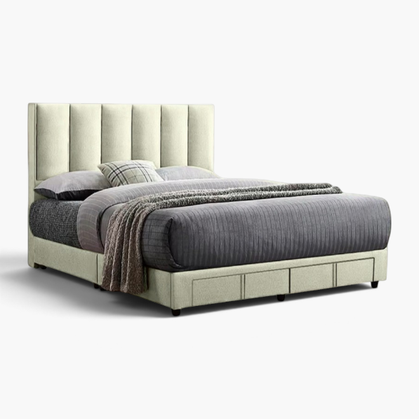 Ehana Faux Leather Bedframe with Drawer