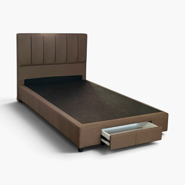 Fefsi Faux Leather Bedframe with Drawer