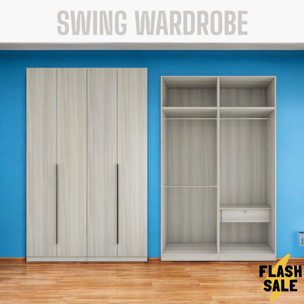 Margot Open Door Wardrobe 5x8ft - Ivory