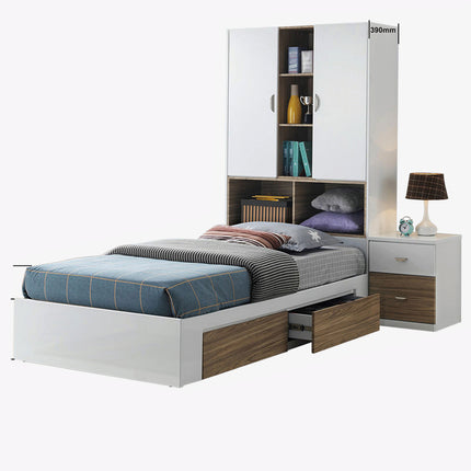 Grace Wooden Bedframe with Storage - Super Single