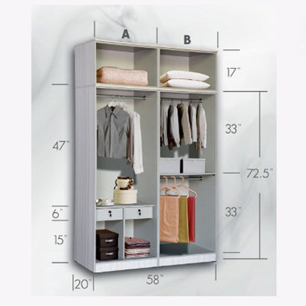 Chetta Open Door Wardrobe – Walnut