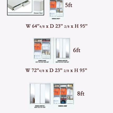 Casla 5pcs Bedroom Set – White 8012