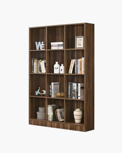 a wooden bookshelf