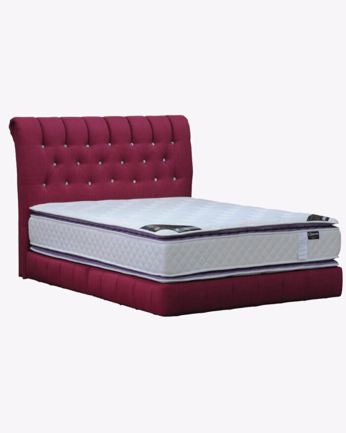maroon leather bed frame