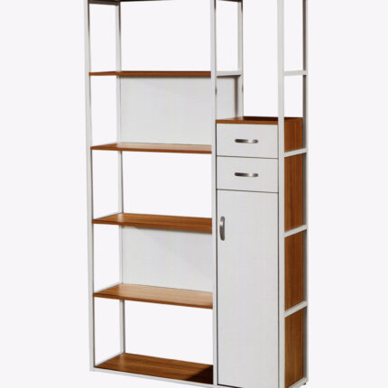 wooden bookshelf with modular cabinet