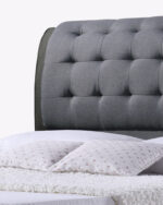 premium grey fabric bed headboard