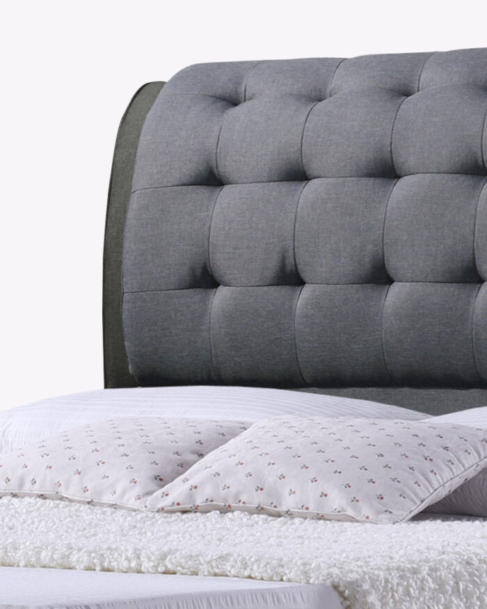 premium grey fabric bed headboard
