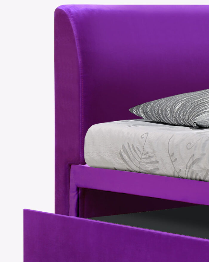 purple storage bed frame