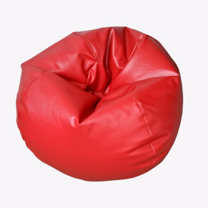 red leather bean bag