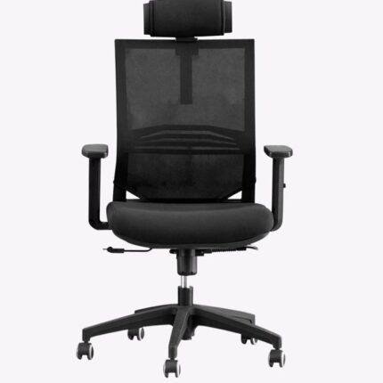 black office chair with headrest