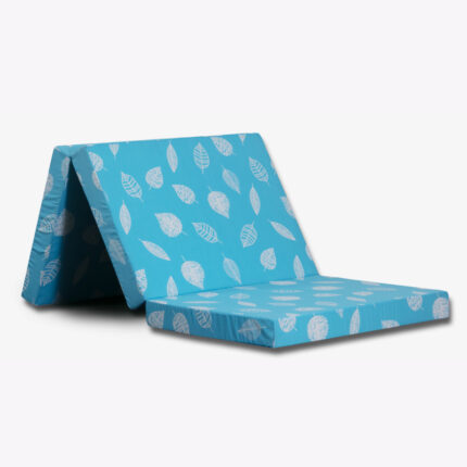 folded blue mattress