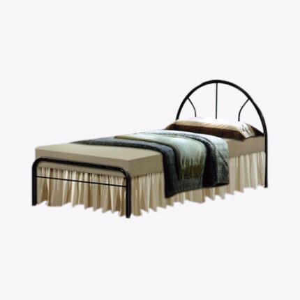 metal bed frame with bedding