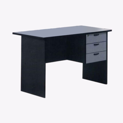 wooden black study table with 3 drawers
