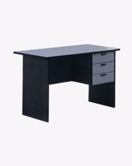 wooden black study table with 3 drawers