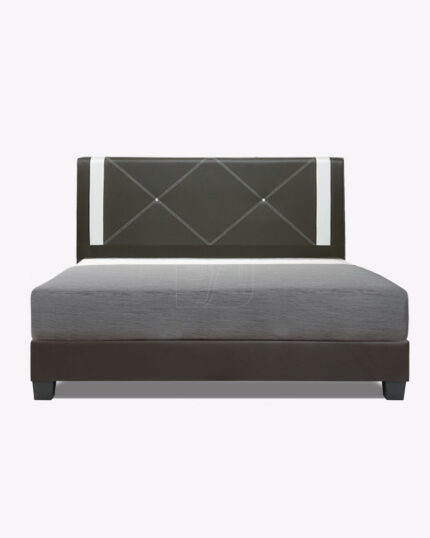 faux leather bed base with mattress