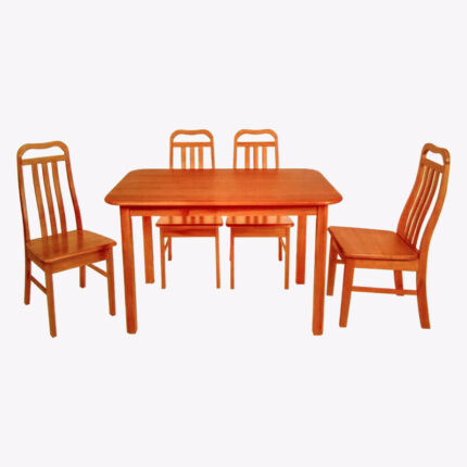 4-seater wooden dining set