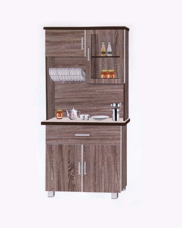 wooden 4-door and 1 drawer kitchen cabinet