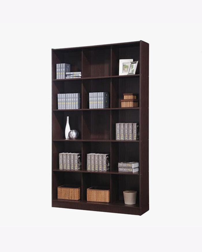 15 space wooden bookshelf