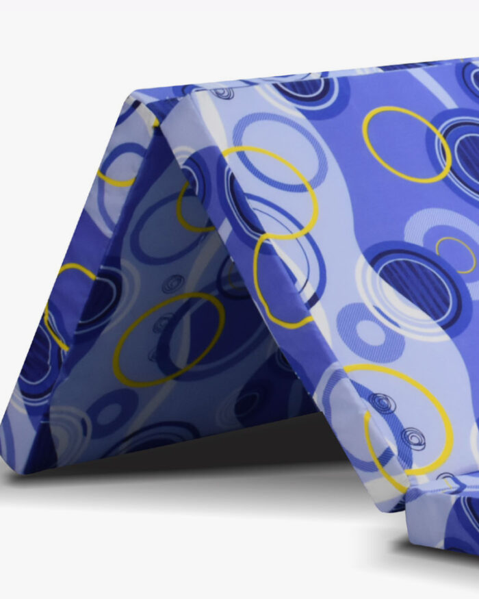 close up indigo folding mattress