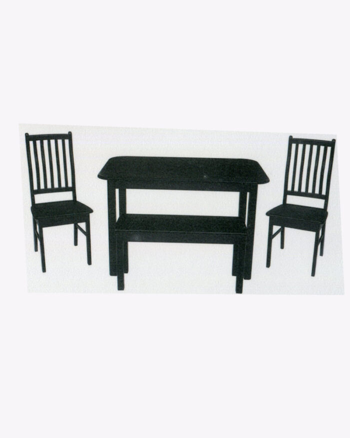 4-seater wooden black dining set