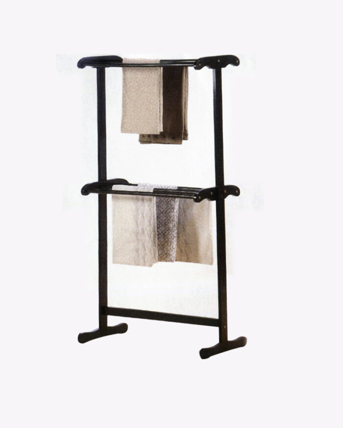 2 tier wooden towel rack
