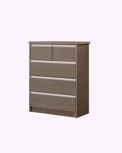 wooden brown 5 chest of drawers