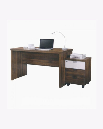 wooden study table with pedestal 3 drawer cabinet