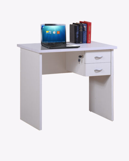 white study table with 2 drawer