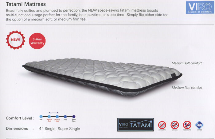 3 year warranty viro tatami mattress