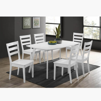 white 6 chairs dining set