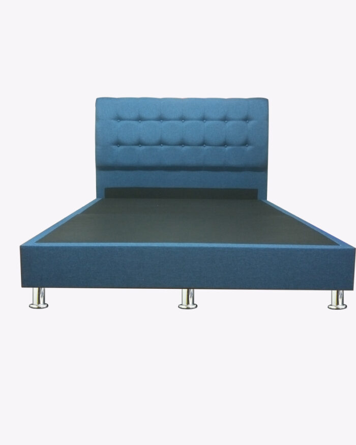steel legs fabric blue bed frame