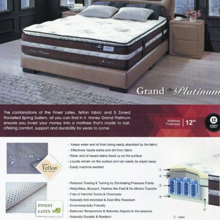 honey grand platinum mattress features