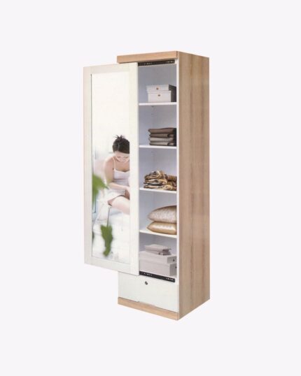 6 layers storage cabinet with sliding door mirror