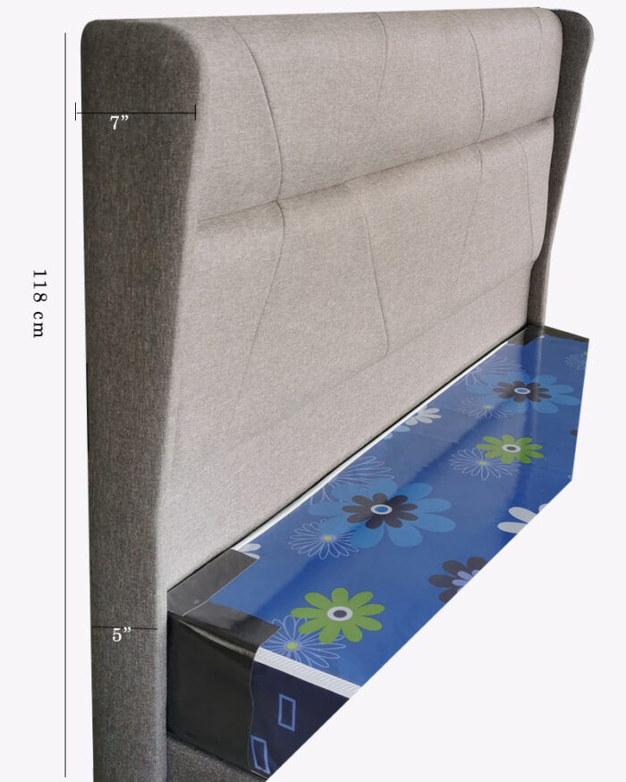 118 cm height grey bed headboard