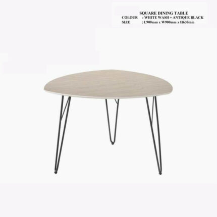 steel legs whitewash wooden dining table