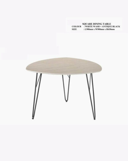 steel legs whitewash wooden dining table