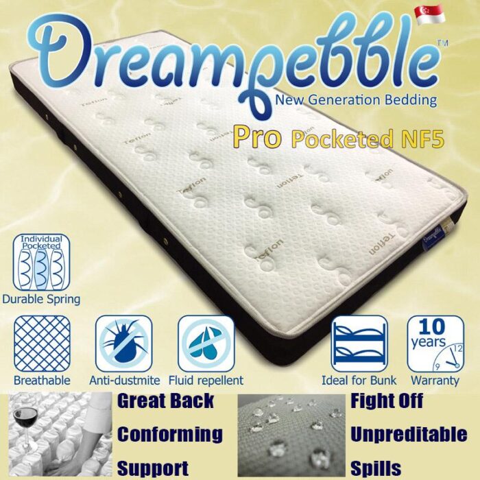 Dreampebble pro pocketed NF5 spring mattress