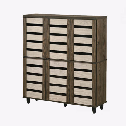 wooden stand alone 6 doors shoe cabinet