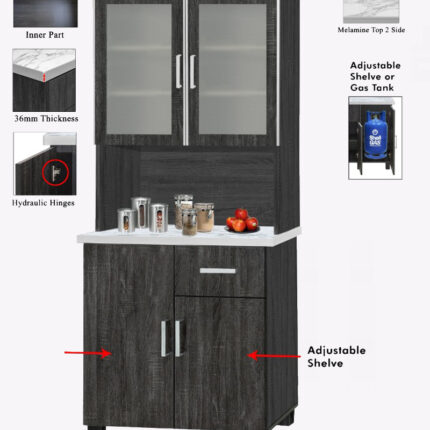 4 doors and 1 drawer kitchen cabinet
