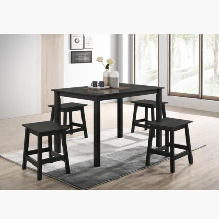 black dining table set