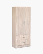 2 doors an 2 drawers natural wooden wardrobe