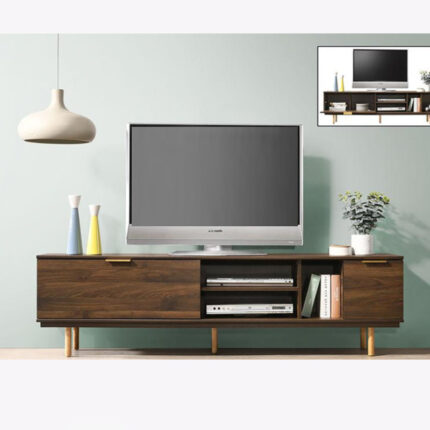 solid wood brown tv stand