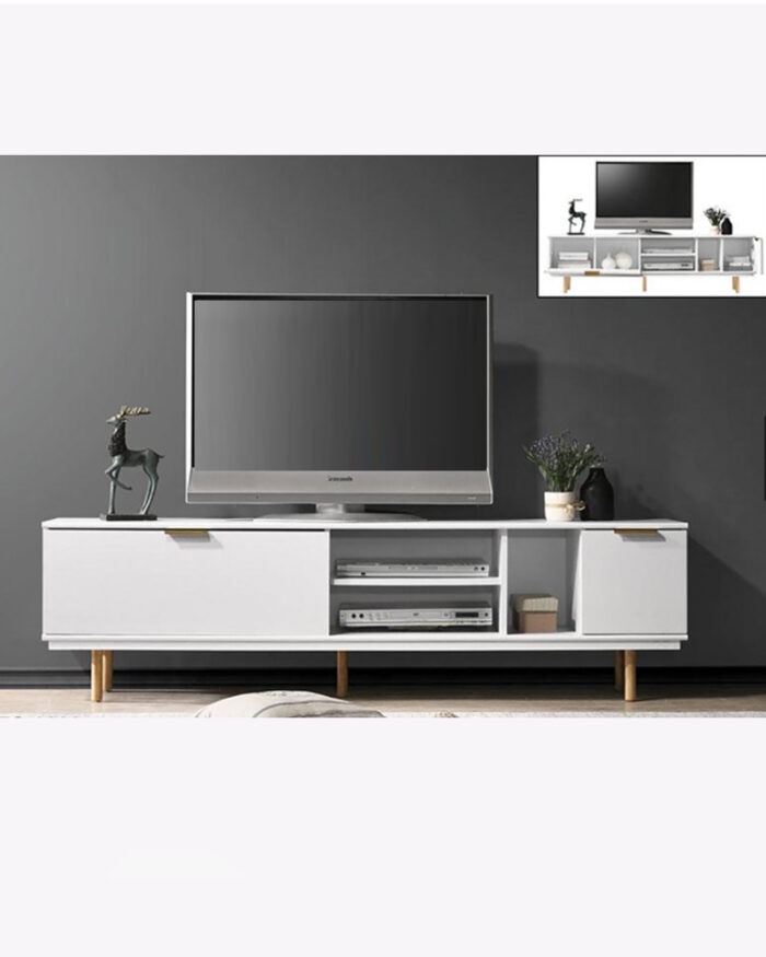 solid wood white tv stand