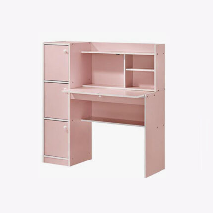 3 doors and 1 drawer pink study table